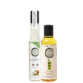 EARTH LIKE Cold Pressed Extra Virgin Coconut Oil 250ML & 100ML Extra Virgin Olive Oil Combo | Natural Enriching & Nourishing Oil Bottle for Skin, Hair Growth & Cooking